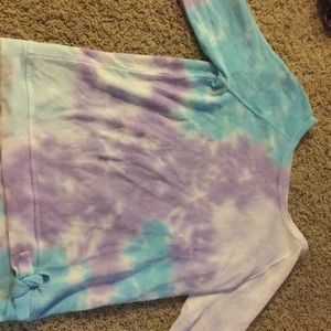 Blue and purple tie-dye longsleeve shirt